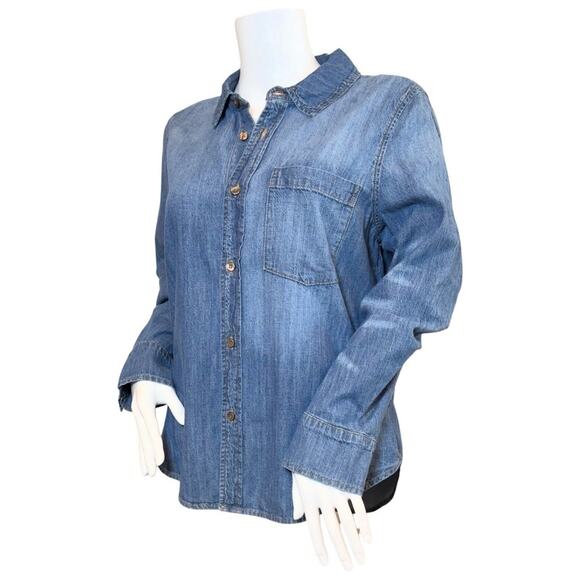 #T109 JONATHAN SIMKHAI STANDARD Ryder Denim Shirt $275 - Picture 5 of 14